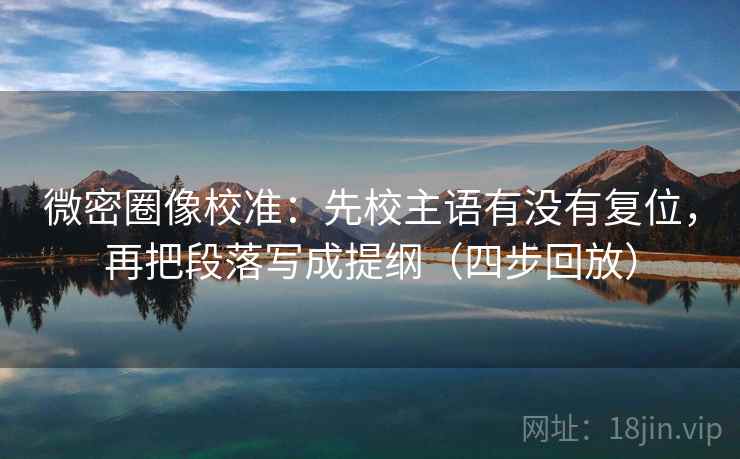 微密圈像校准:先校主语有没有复位,再把段落写成提纲(四步回放) 微密圈像校准:先校主语有没有复位,再把段落写成提纲(四步回放)