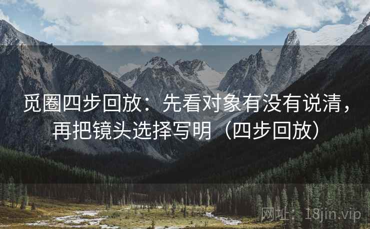 觅圈四步回放:先看对象有没有说清,再把镜头选择写明(四步回放) 觅圈四步回放:先看对象有没有说清,再把镜头选择写明(四步回放)